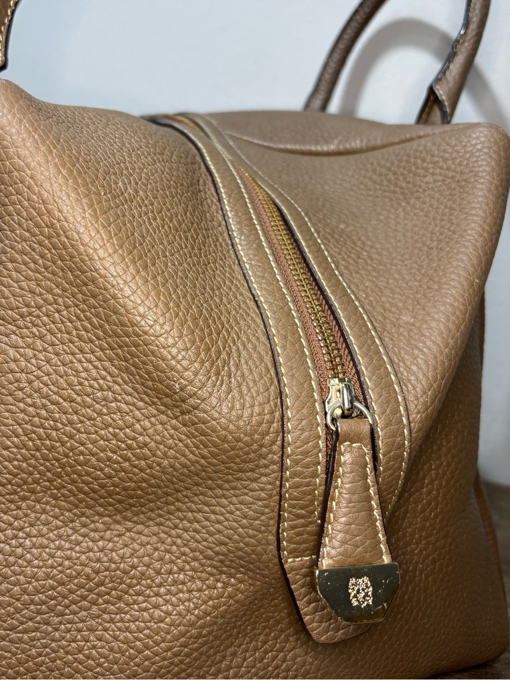 Bruno Magli Pebbled Leather Satchel in Taupe - Picture 5 of 16